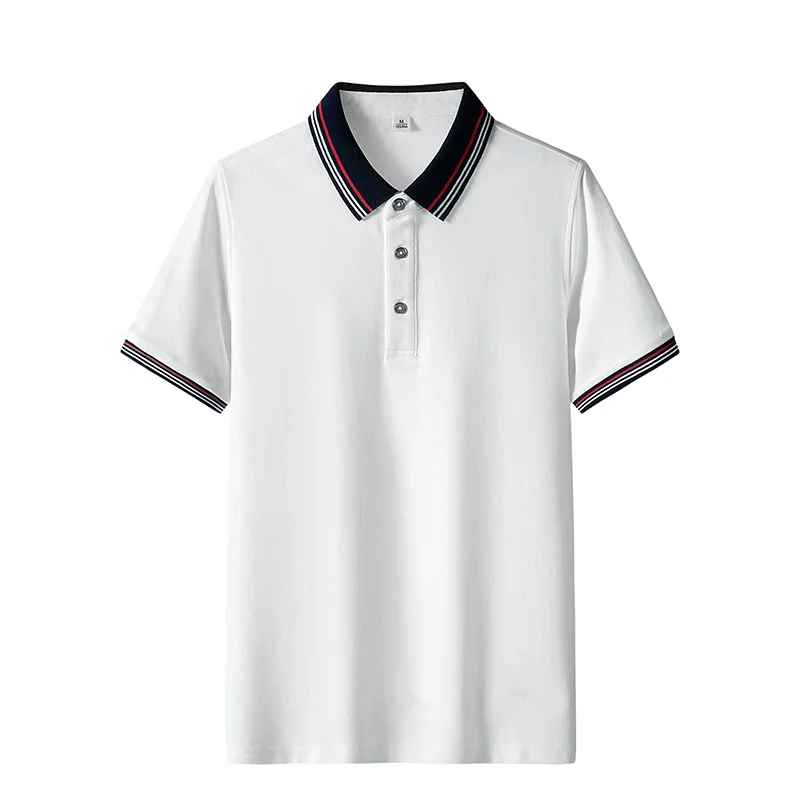 

Повседневная 2022 летняя рубашка поло с коротким рукавом, однотонная, белая, синяя, брендовая модная одежда для мужчин, большой размер 5XL