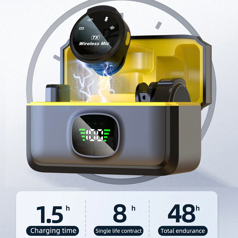 Беспроводной петличный микрофон для iPhone 15 iPad Android