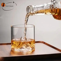 3d mountains japanese whisky glasses old fashioned whiskey rock glass whiskey glass wood gift box vodka tumbler wine cup
