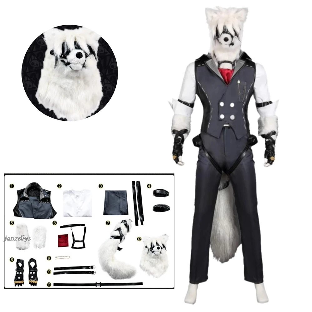 Костюм для косплея Von Lycaon игра Zenless Zone Zero【 S-3XL Victoria cleaning Wolf хвост ушей