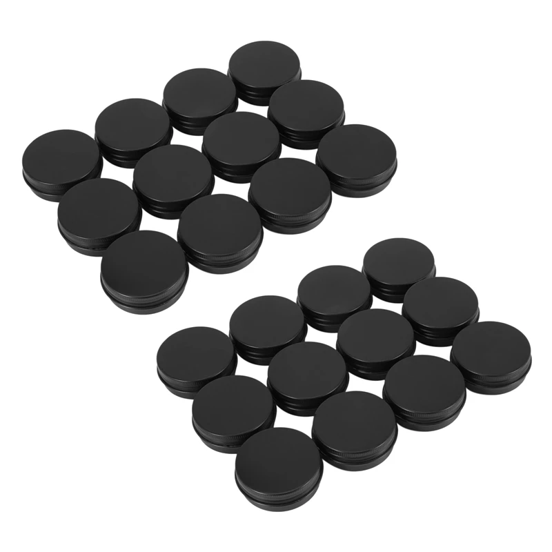 

24Pcs 1Oz Black Aluminum Tin Jars Round Screw Lid Containers Empty Metal Storage Cans