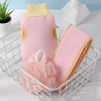 3pcs bath towel body scrubber massage brush rubbing back shower long strip bath ball gloves set bath brush skin cleaning tool