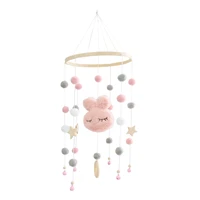 crib mobile bed bells baby wooden crib mobile ceiling mobile with colorful felt balls and bunny for bassinet nursery crib bedroo
