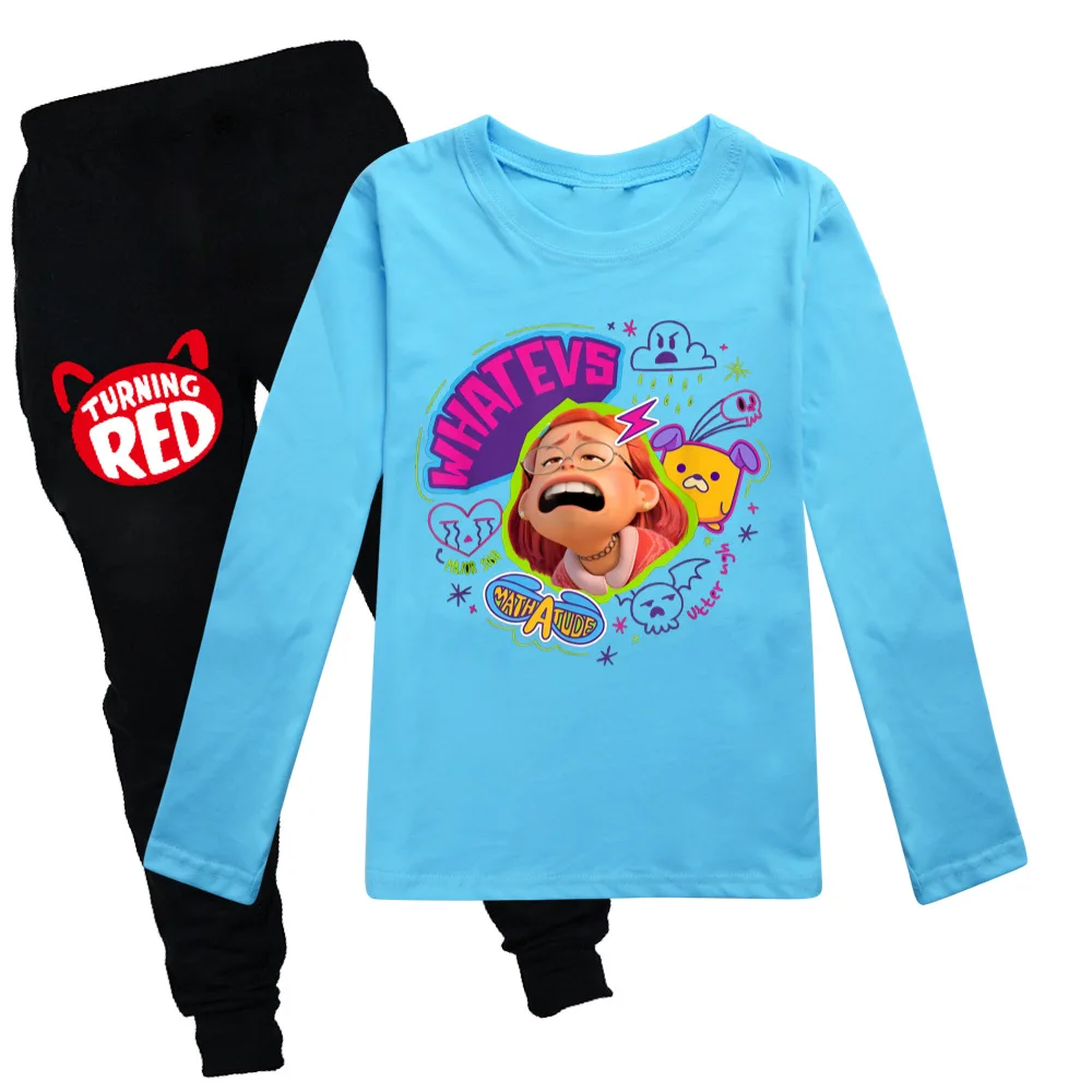 

Newest Red Bear Meilin Costume Kids Pullover Sweatshirt Pants 2pcs Set Girls Red Panda Tshirts Toddler Boys Long Sleeve Outfits