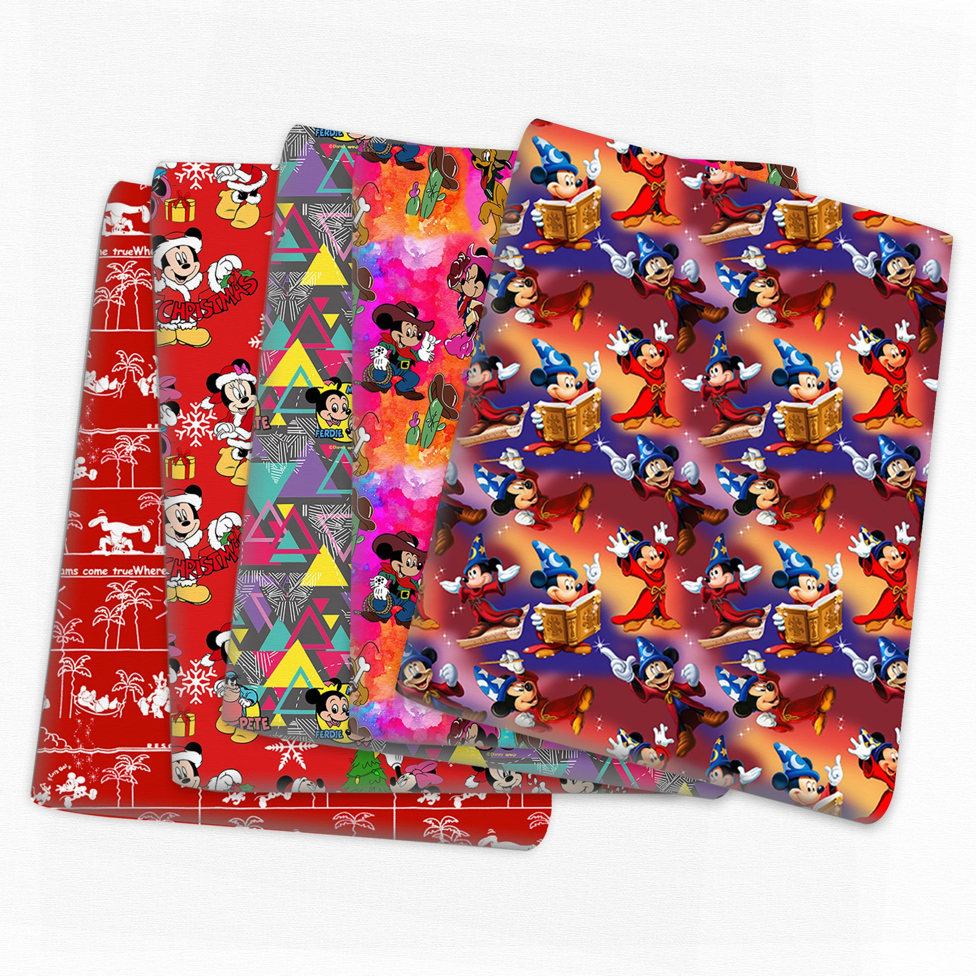 

Disney Mickey Mouse Red Series 50*145cm Polyester 100% Cotton Fabric Sewing Quilting Fabric Needlework Material DIY Handmade