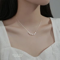 925 sterling silver pearl necklace for women shiny clavicle chain choker fashion wedding party jewelry gifts