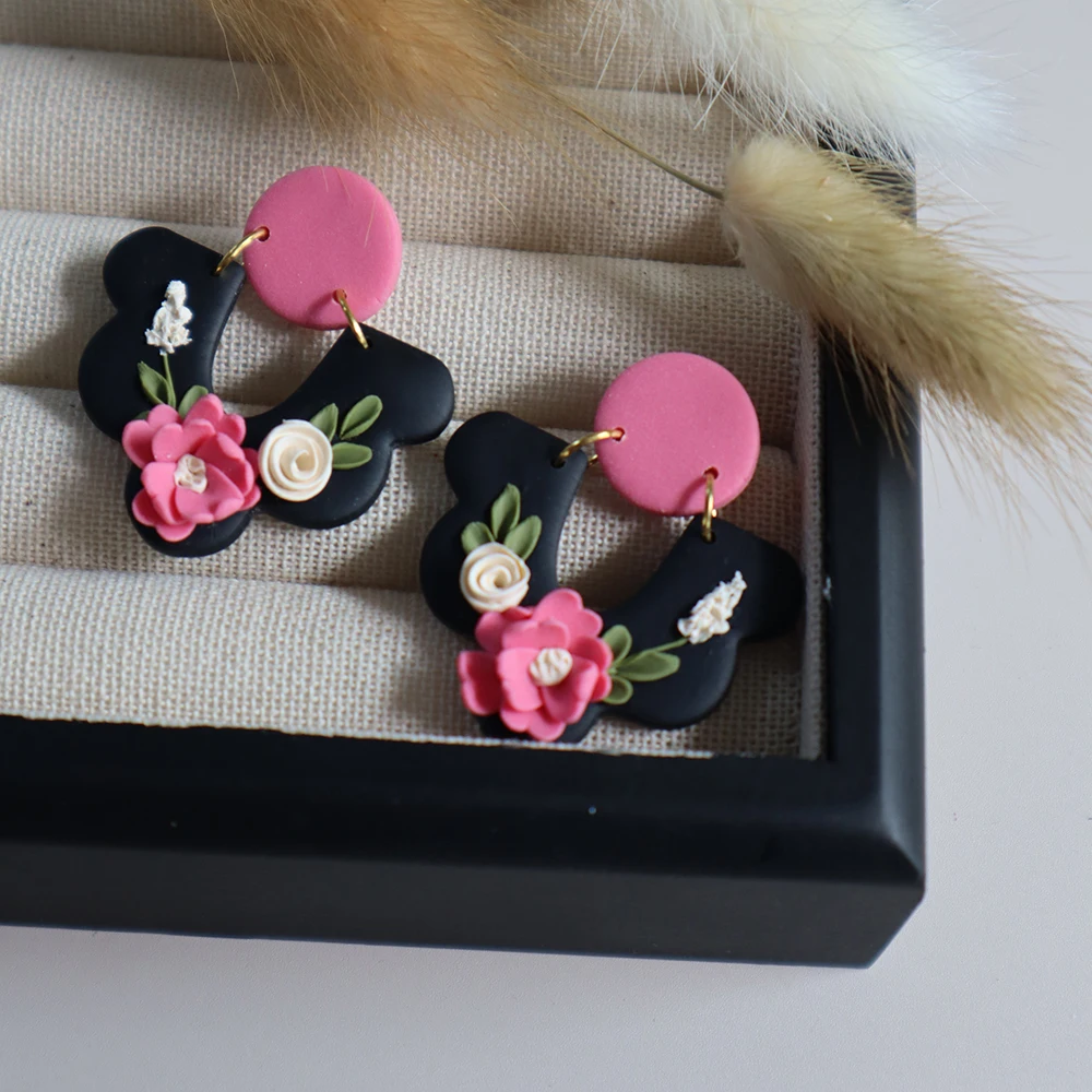 Серьги-подвески из полимерной глины для женщин и девушек