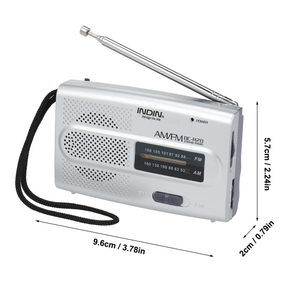 Портативная телескопическая антенна AM/FM-радио со встроенным динамиком для