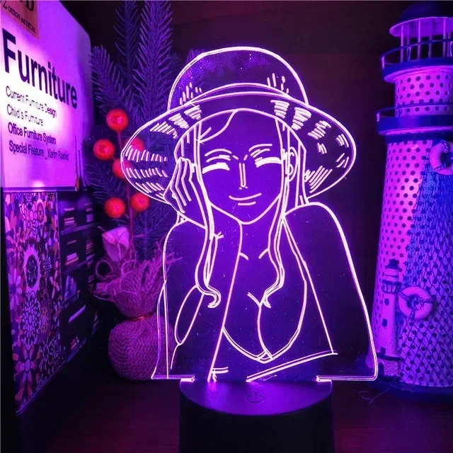 One Piece 3D Луффи Sanji иллюзия фотосессия аниме Nami Zoro Тони чоппер модель ночник стол