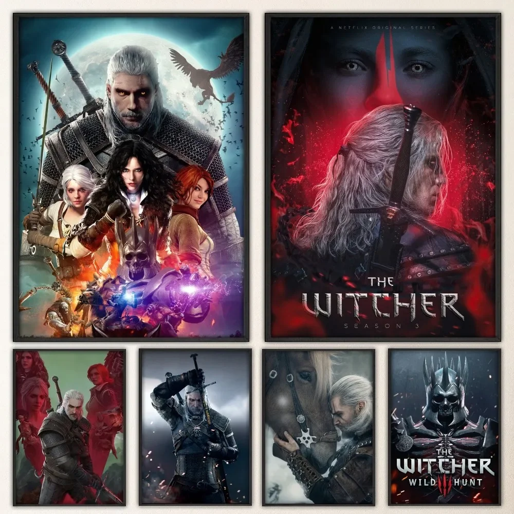 T-The W-Witchers 3 Игровой Постер Винтажная Настенная Художественная Наклейка