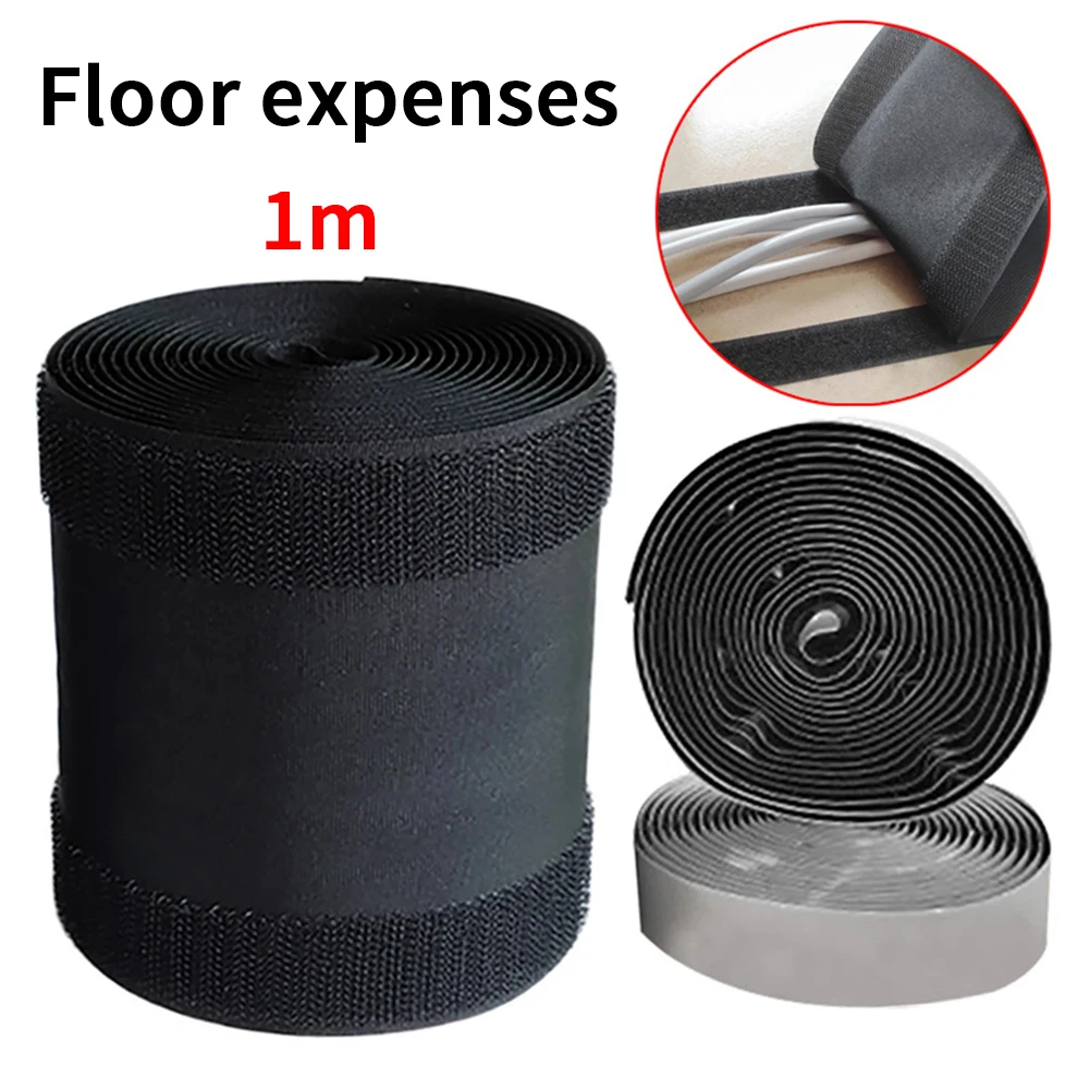 

1 Meter Cover For Desk Cables Cable Cover Nylon Sticky Wire Protector TV Computer Cable Organizer Velcro Floor Management Cord
