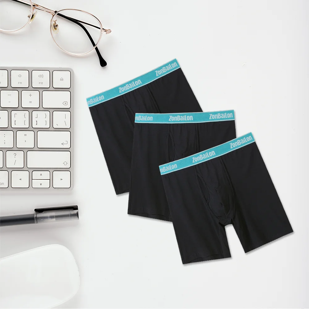 Men's Soft Breathable Panties Fashion Comfortable Bamboo Fiber Men Boxer Underwear Male Solid Color Underpants