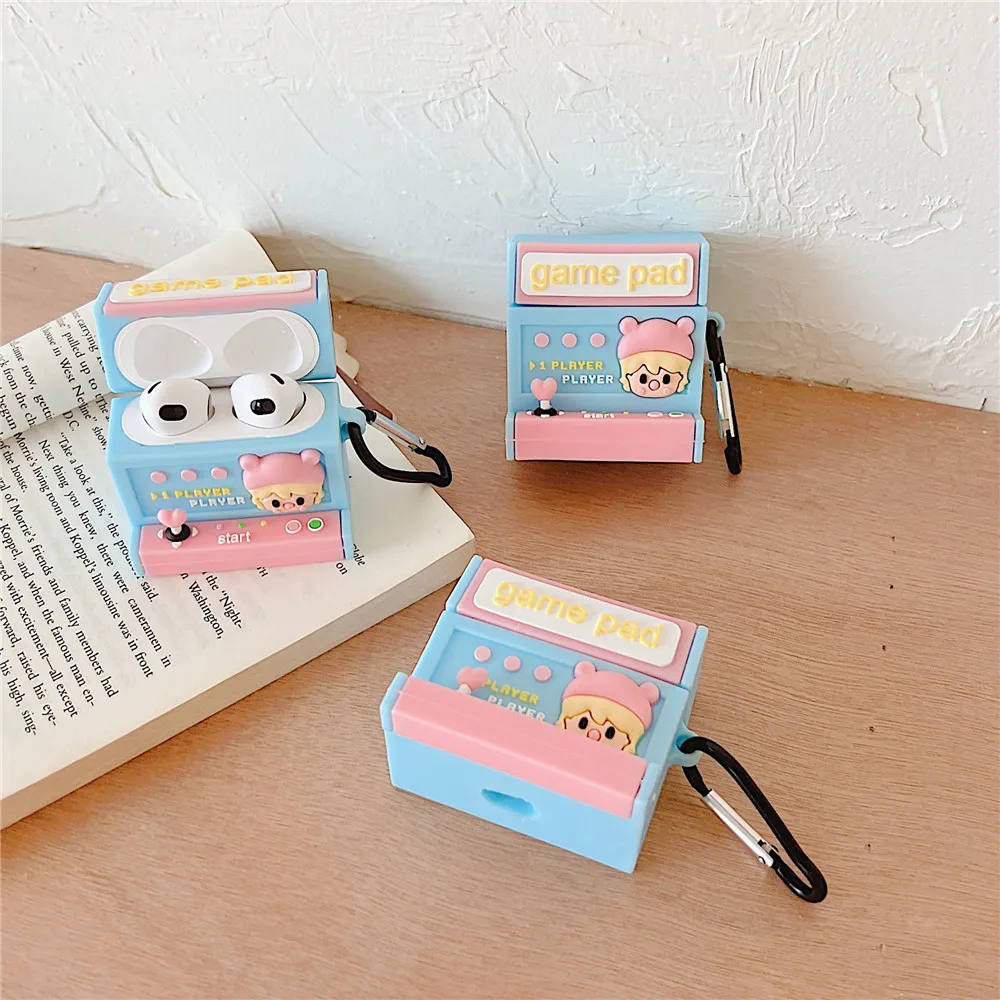 

Earphone Cases For Airpods Pro 321 Game Pad Cute Sweet Beans Silicone Protective Cover For Girl's Apple Airpod Accessories Shell