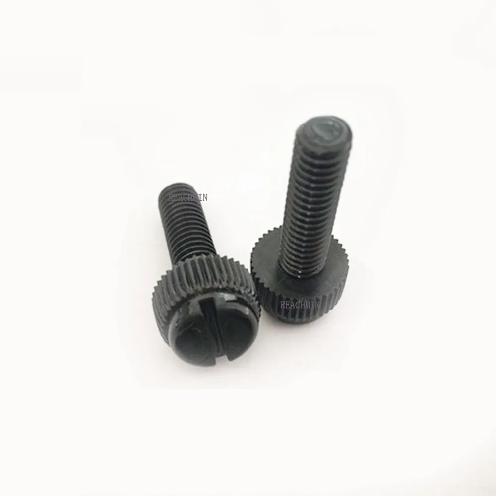

200PCS M5*6/8/10/12/16/20/25/30MM ANTI RUSTED Black Nylon Knurl Hand Screw Computer Used Insulation Bolts Slotted Tighten Screw