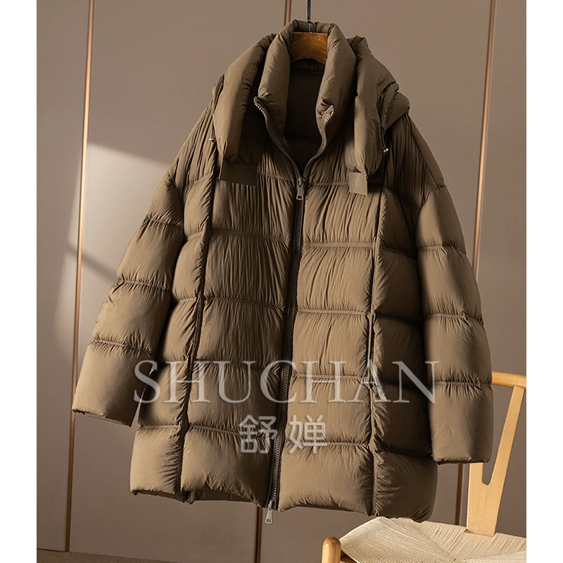 Puff 0 Давление дизайнерская куртка на гусином пуху 90 с капюшоном женское зимнее