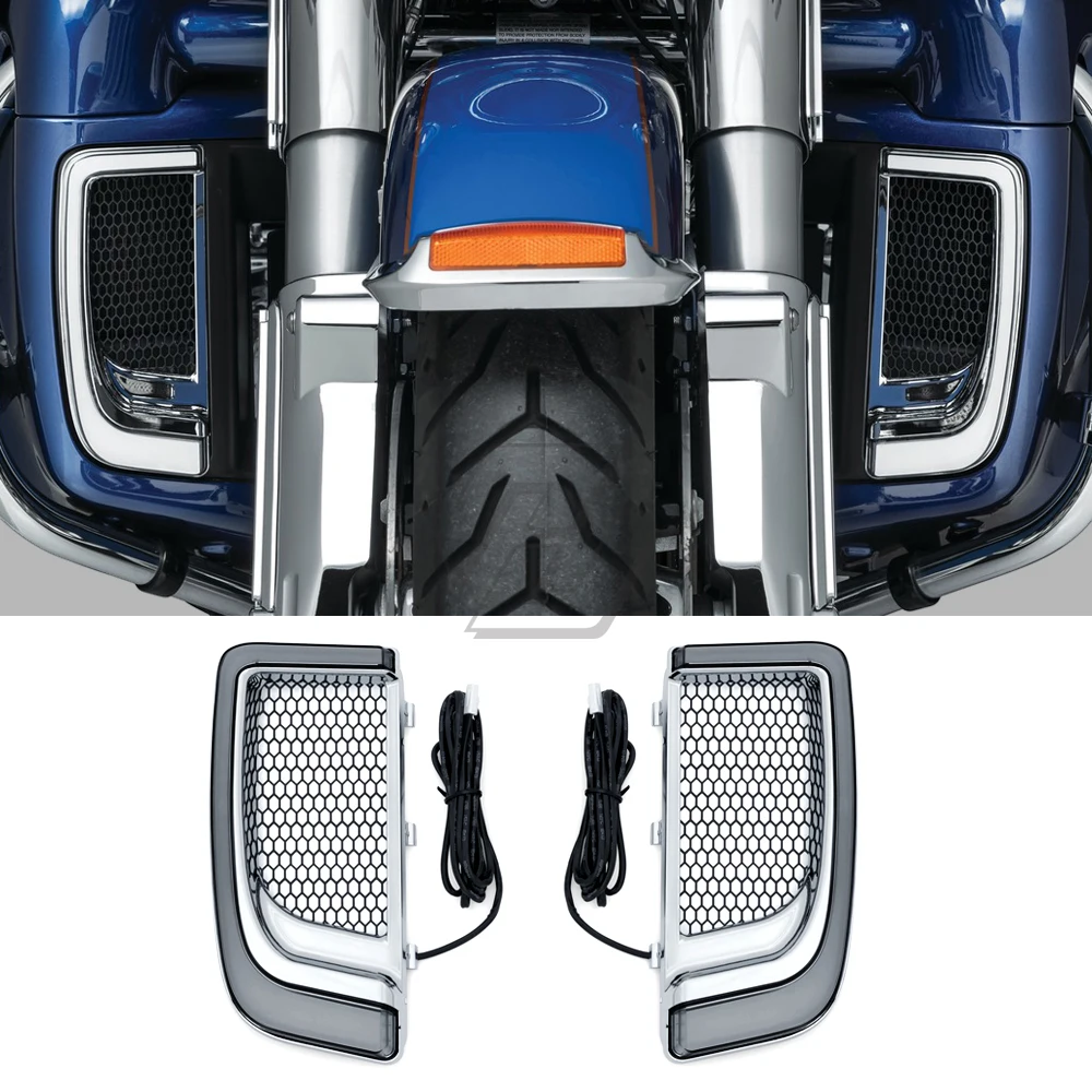 

Для Harley Touring и Trike Модель 2014-2020 мотоциклетная светодиодная обтекатель Нижняя решетка светильник поворота