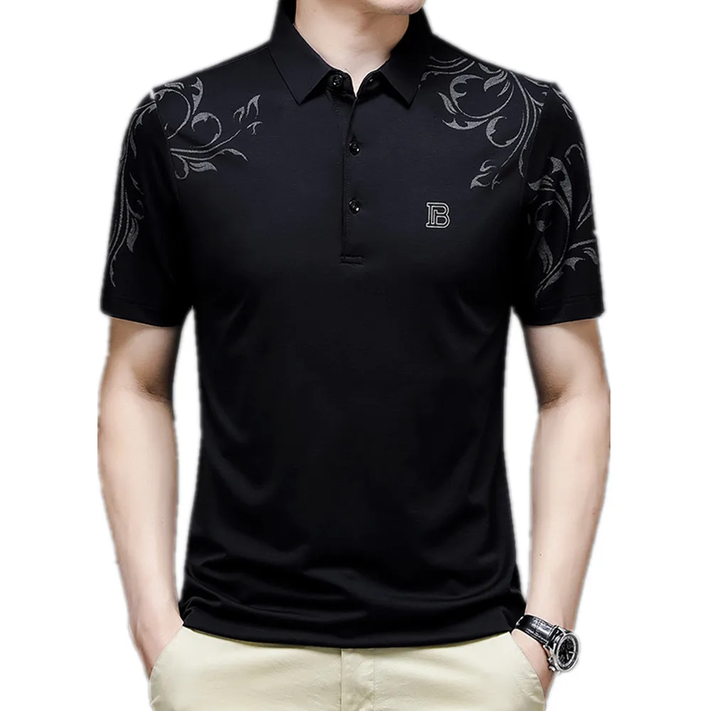 

Summer Printed Short-Sleeved Lapel POLO Shirt Men's Trendy Simple Loose New Half-Sleeve T-Shirt