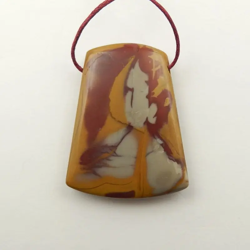 Natural Stone Us Biggs Jasper Gemstone Pendant Bead,39x31x8mm,17g Fashion Jewelry Necklace Accessories