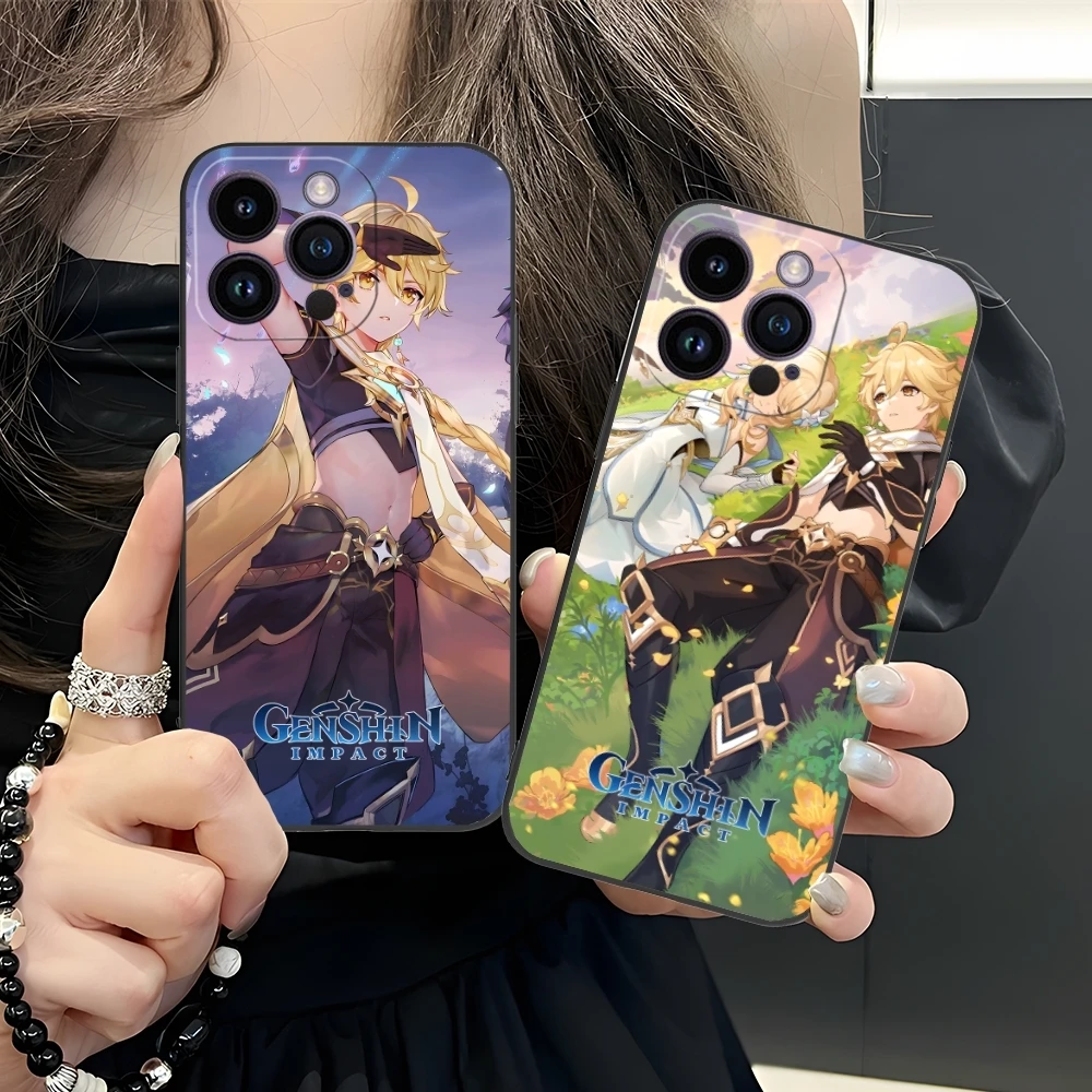 Ударопрочный чехол для мобильного телефона Genshin Aether iPhone 16 15 14 13 12 11 X XR XS 8 7 Pro Max Plus