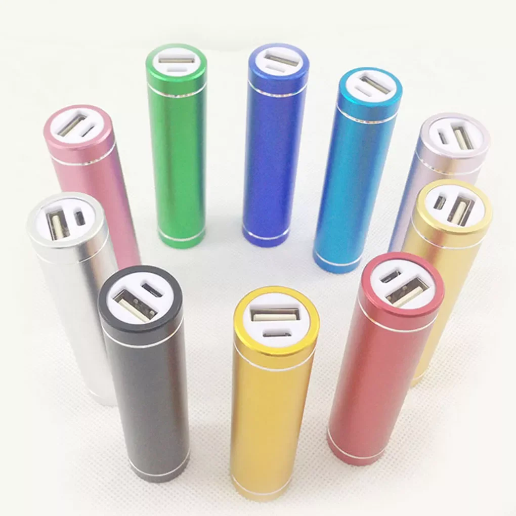 

Battery Bank Power Back Case Aluminum Cylindrical Cellphone 18650 Battery Backup Charger USB DIY Box Battery Storage Case
