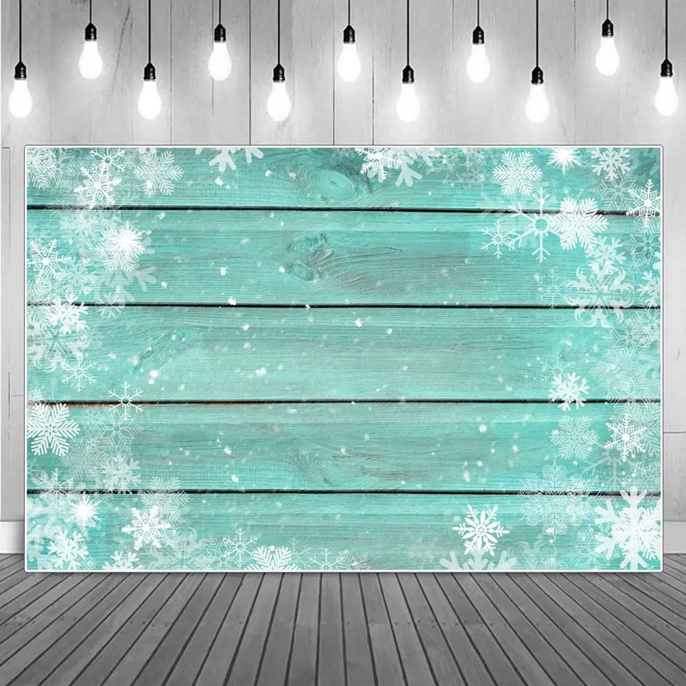 

Baby Wooden Board Photography Backgrounds White Snowflake Turquoise Floor Wall Children Backdrops Photographic Portrait Props
