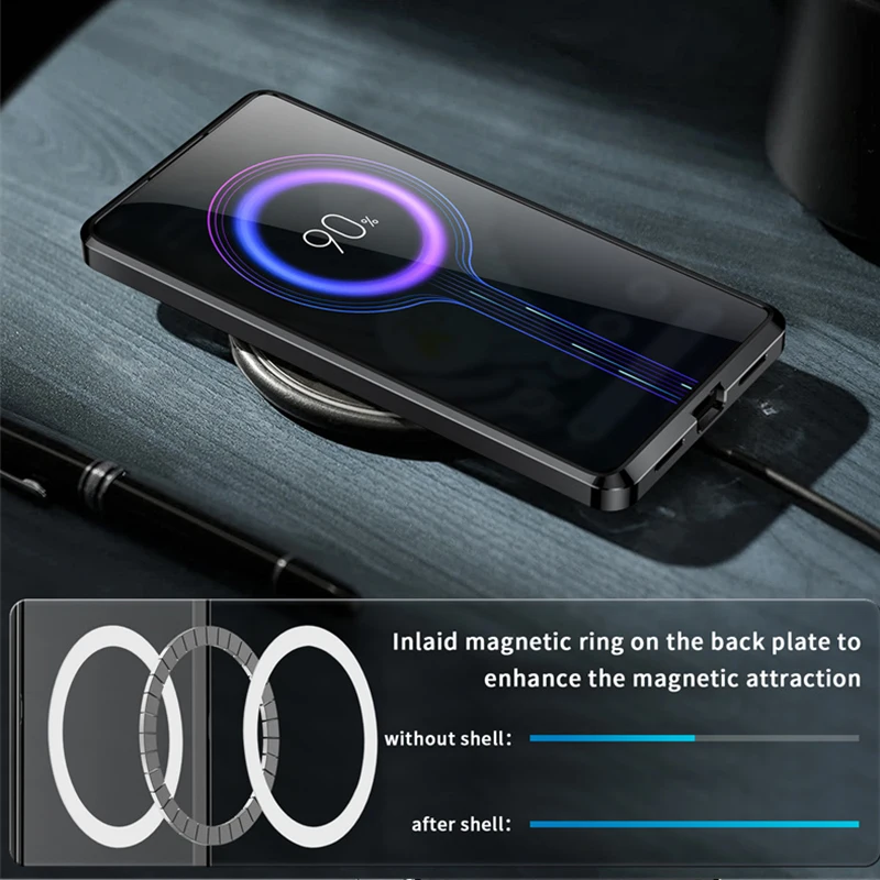 MME Ultrathin Magnetic Metal For Google Pixel7 /7Pro Phone Case Magsafe Wireless Charging Shockproof Cover Telefon Back Glass