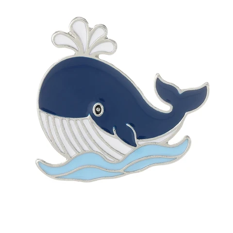Металлические броши "Пухлый кит" Meirenpeizi