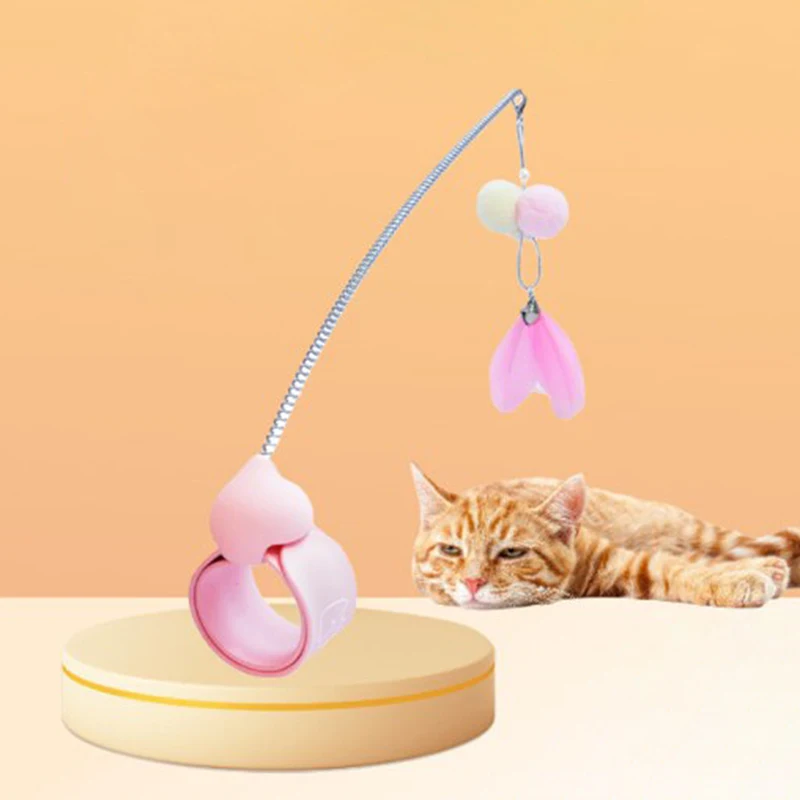 

Искусственная птица, веселая птица с перьями и колокольчиком, игрушка-палочка для котят, игрушечная палочка, товары для кошек