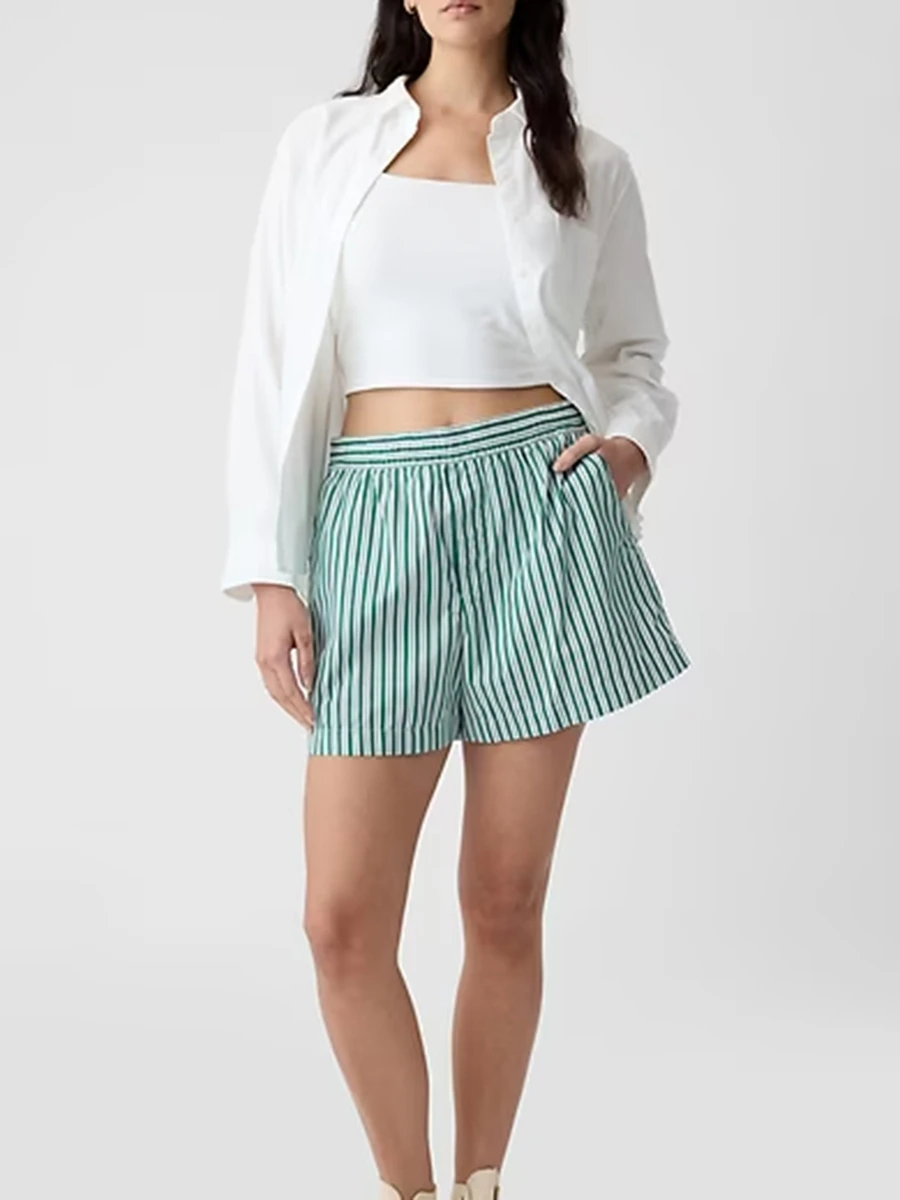 Женский пижамный комплект в полоску рубашка с длинным рукавом и застежкой на