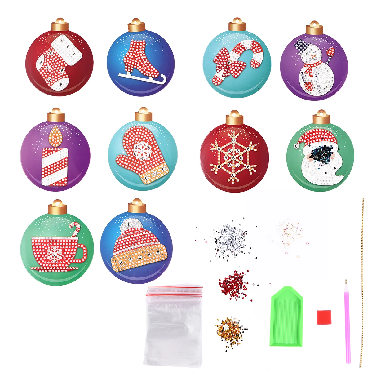 

Xmas Christmas Painting Tree Hanging Drill Tags Diy Ornaments Giftdecoration Holiday Ornament Baubles Decorations