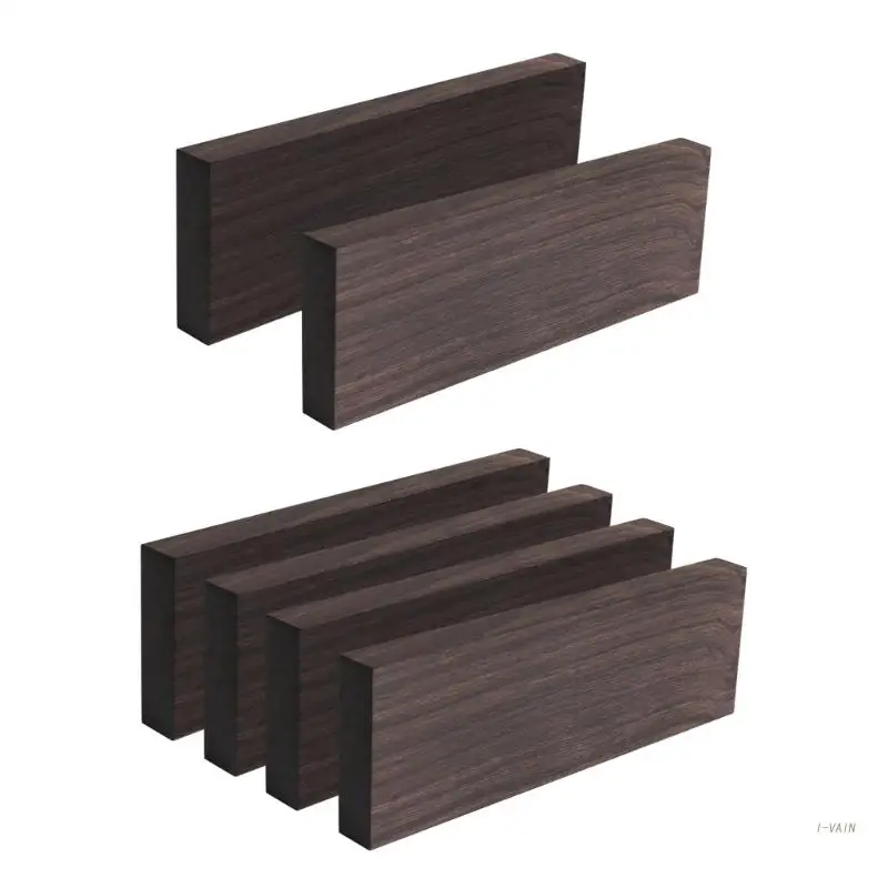 

M5TC 2/4pcs Black Ebony Lumber Block Timber Handle Plate Guitar Material DIY Blank Crafts Open Grain Texture