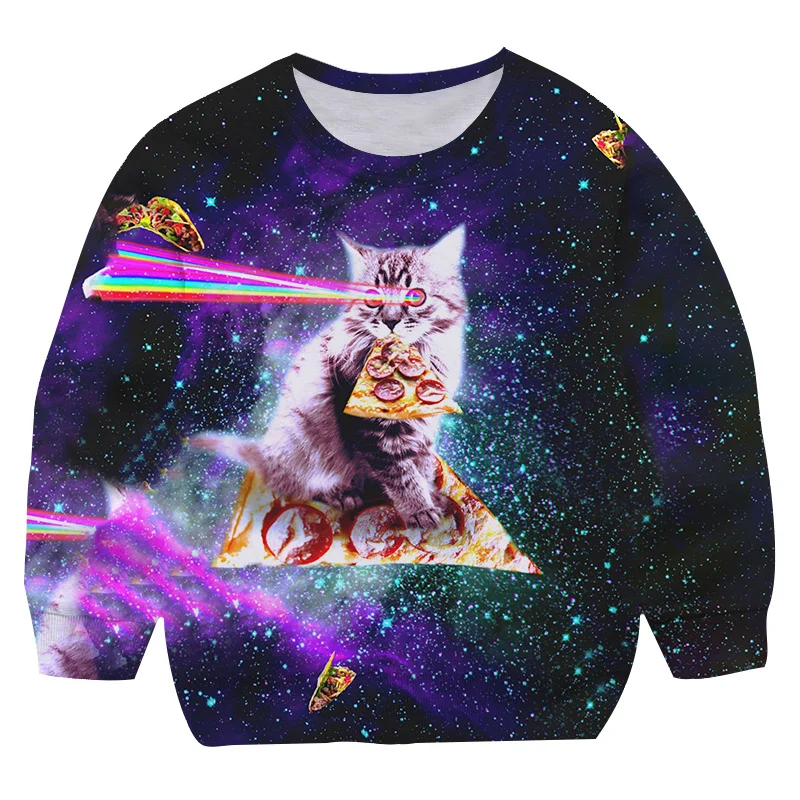 

2022 Baby Kids Boy Girl Clothes Hooded Animal Cat Hoodie Children's Pullover Tops Autumn Early Winter Hoodies Coat 1-14 Y