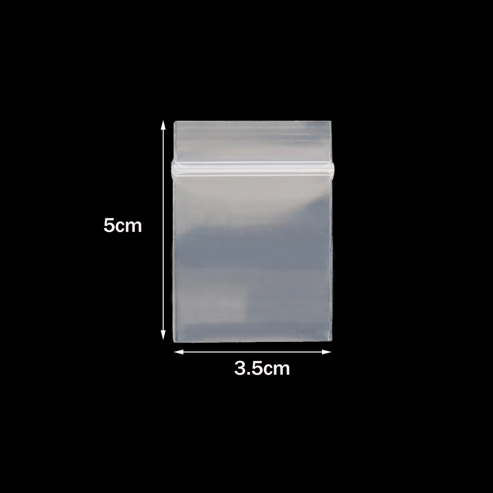 

100 шт., прозрачная мини-маленькая пластиковая сумка на молнии с замком, закрывающаяся для серег, колец, ювелирных изделий, упаковочная сумка для хранения пищевых таблеток