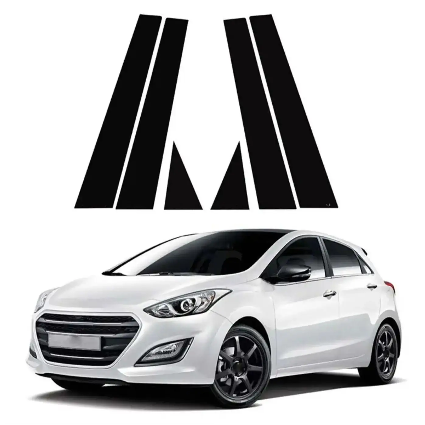 

6 шт. глянцевые черные столбы для Hyundai i30 GD/Elantra GT 2013 2014-2017 отделка автомобильной двери окна крышка наклейка внешние части