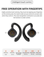 wireless sports running headphones bluetooth 5 3 earphones hifi stereo bass open ear tws earbuds noise cancelling gaming headset