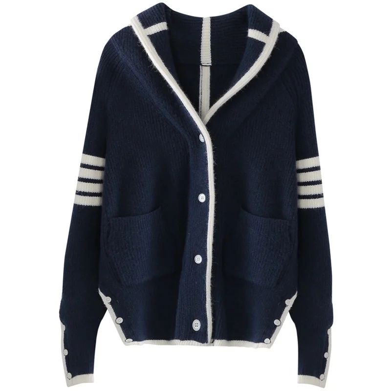 

Мужской шерстяной кардиган с V-образным вырезом и длинным рукавом