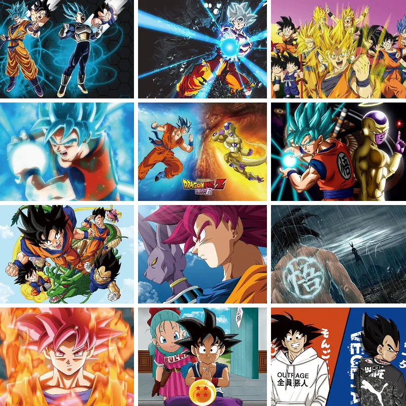 Японское Аниме Драконий жемчуг Гоку алмазная живопись мультяшный постер картина