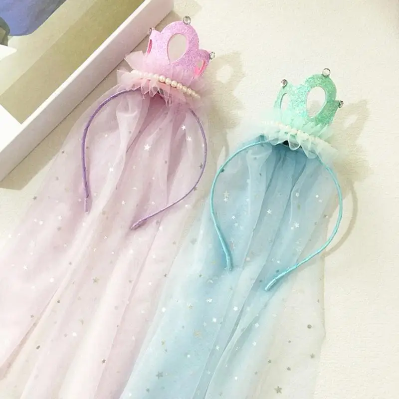 

Тиары с вуалью для выпускного вечера для принцессы королевы, реквизит для фото на день рождения, элегантные аксессуары для костюма принцессы