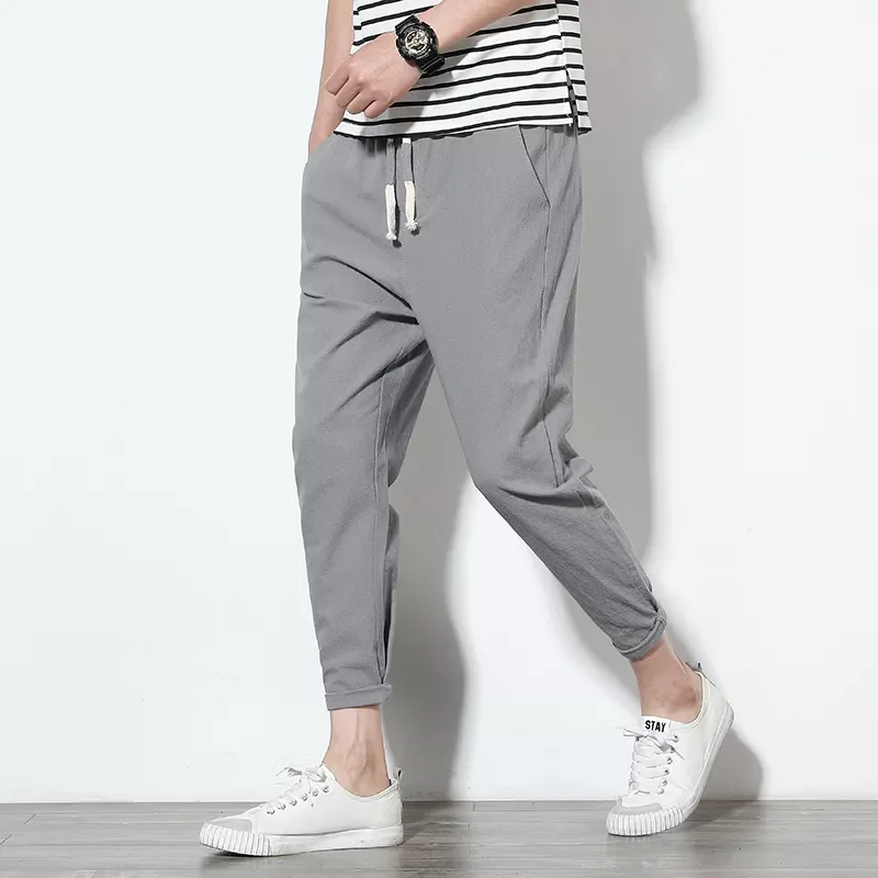 New in Joggers Men Solid Men's Harem Pants 2022 Summer Fitness Casual Ankle-Length Mens Trousers Streetwear Slim Male Pants