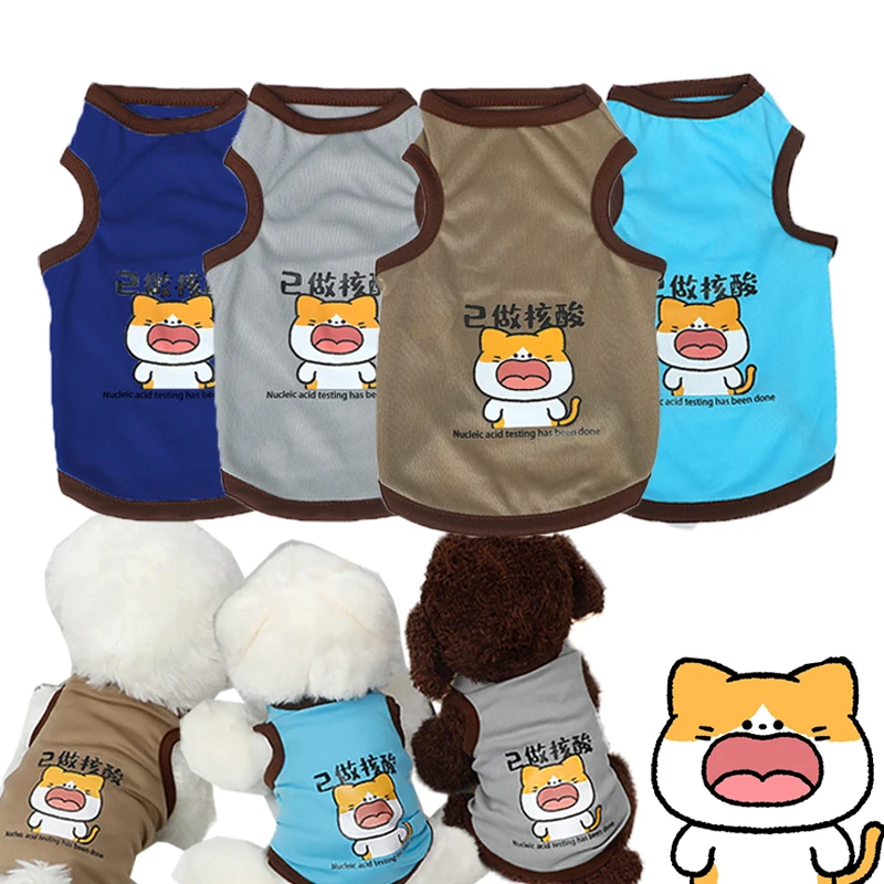 

New Fashion Cartoon Pet Dog Clothes for Small Dogs T-shirt Funny Puppy Summer Clothes Yorkshire Chihuahua Pomeranian Spitz Vest