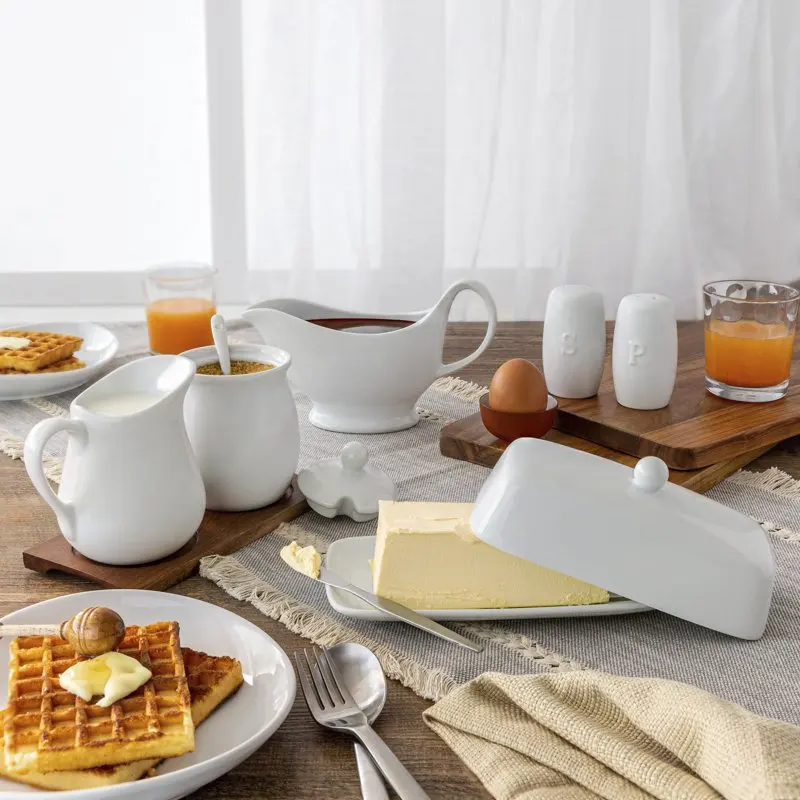

Premium 6 Piece Completer Serve Set, White - Beautiful Serving Reserve for Every Occasion
