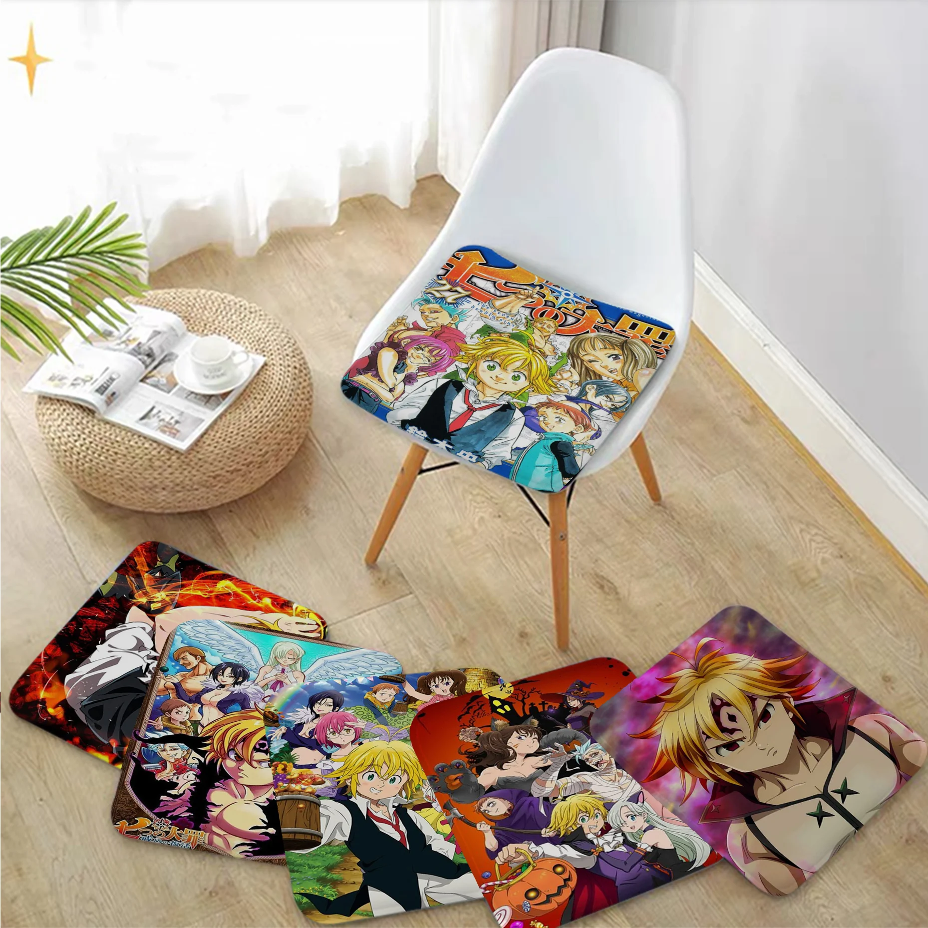 Подушка в стиле аниме Семь смертных грехов круглая/квадратная полиэстер хлопок