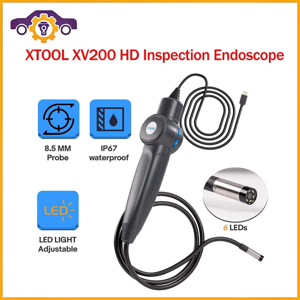 XTOOL XV200-это Модернизированный эндоскоп XV100 8 5 мм HD с камерой Micro светодиодный