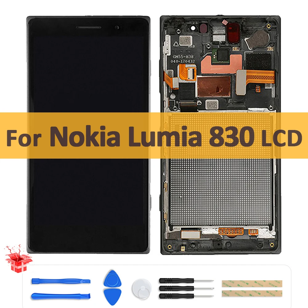 

5.0" Original LCD Display For Nokia Lumia 830 RM-983 RM-984 RM-985 LCD Touch Screen Digitizer Assembly With Frame Replacement