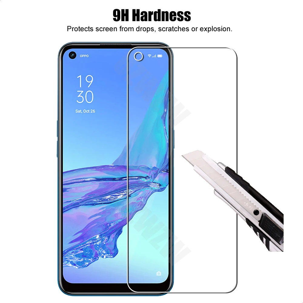 For Oppo A53 / A53s Explosion Proof 2.5D 0.26mm Tempered Glass Screen Protectors Protective Guard Film HD Clear
