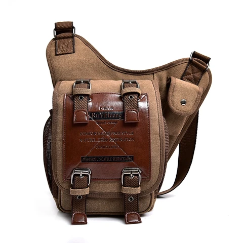 Винтажная кожаная сумка-седло в стиле ретро для мужчин, брезентовый ранец на плечо, мессенджер, дорожные мотоциклетные сумки для мужчин