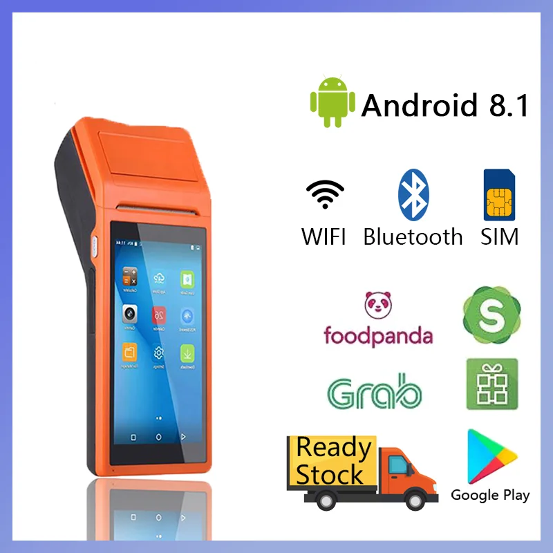PDA Android POS Bluetooth Термальный чековый принтер 3G WiFi мобильный заказ терминал