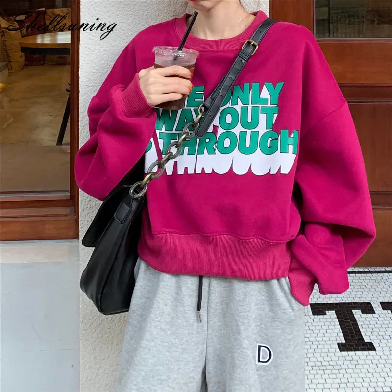 

Женский Свободный свитшот с длинным рукавом и принтом