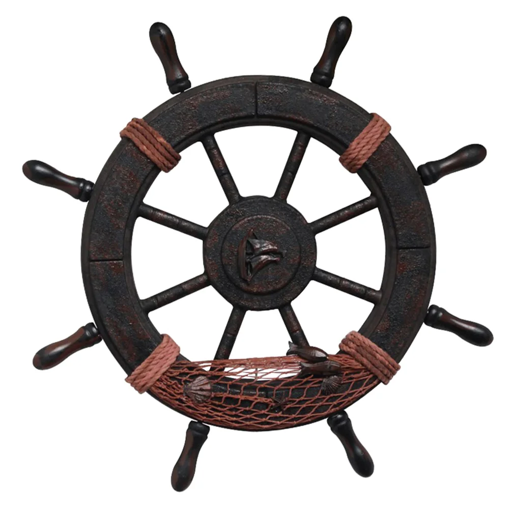 

Home Accessories Decor Rudder Ship Wall Hanging Pendant Ornament Party Supplies Adornment Door Helm Wheel Decoration Seaside