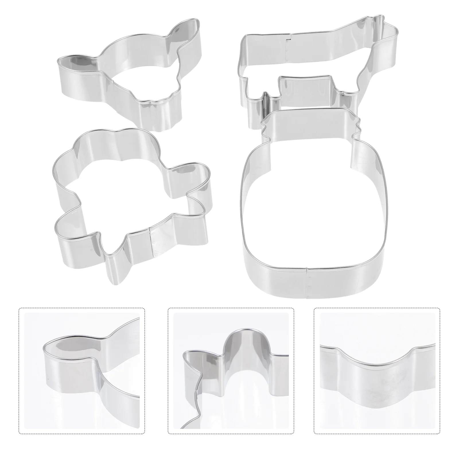 

4Pcs Stainless Steel Cookie Cutters Cookie Molds Party Cake Candy Making Tools